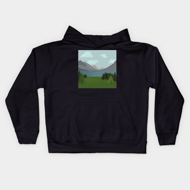 Natures Mountain Kids Hoodie by Polahcrea